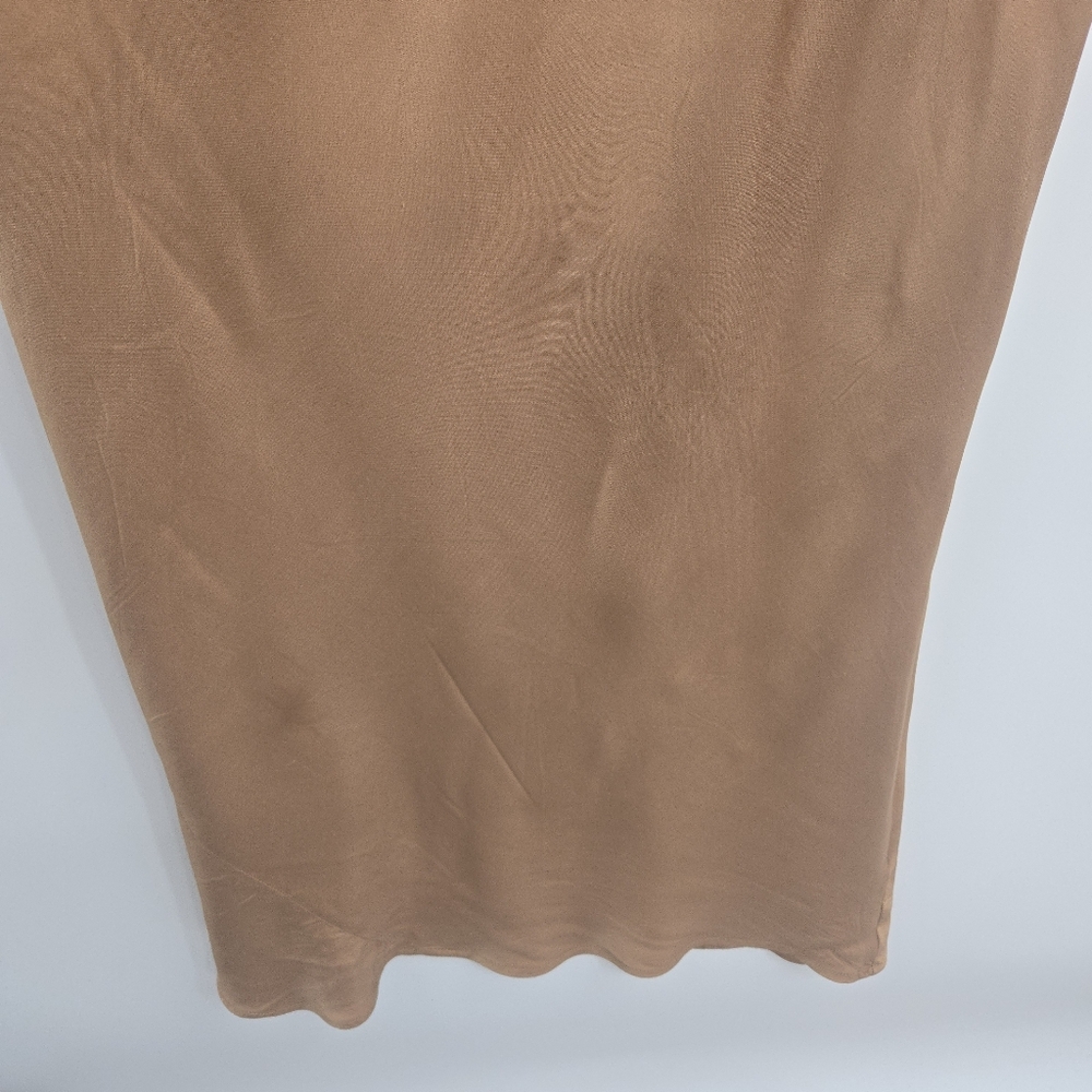 L'AGENCE‎ Akiya Satin Slip Dress Coco Brown Bias Cut Midi XS Tall - Picture 11 of 14